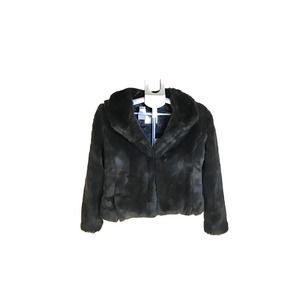 Abercrombie & Fitch Gray Cropped Faux Fur Coat Women’s SZ S NWT